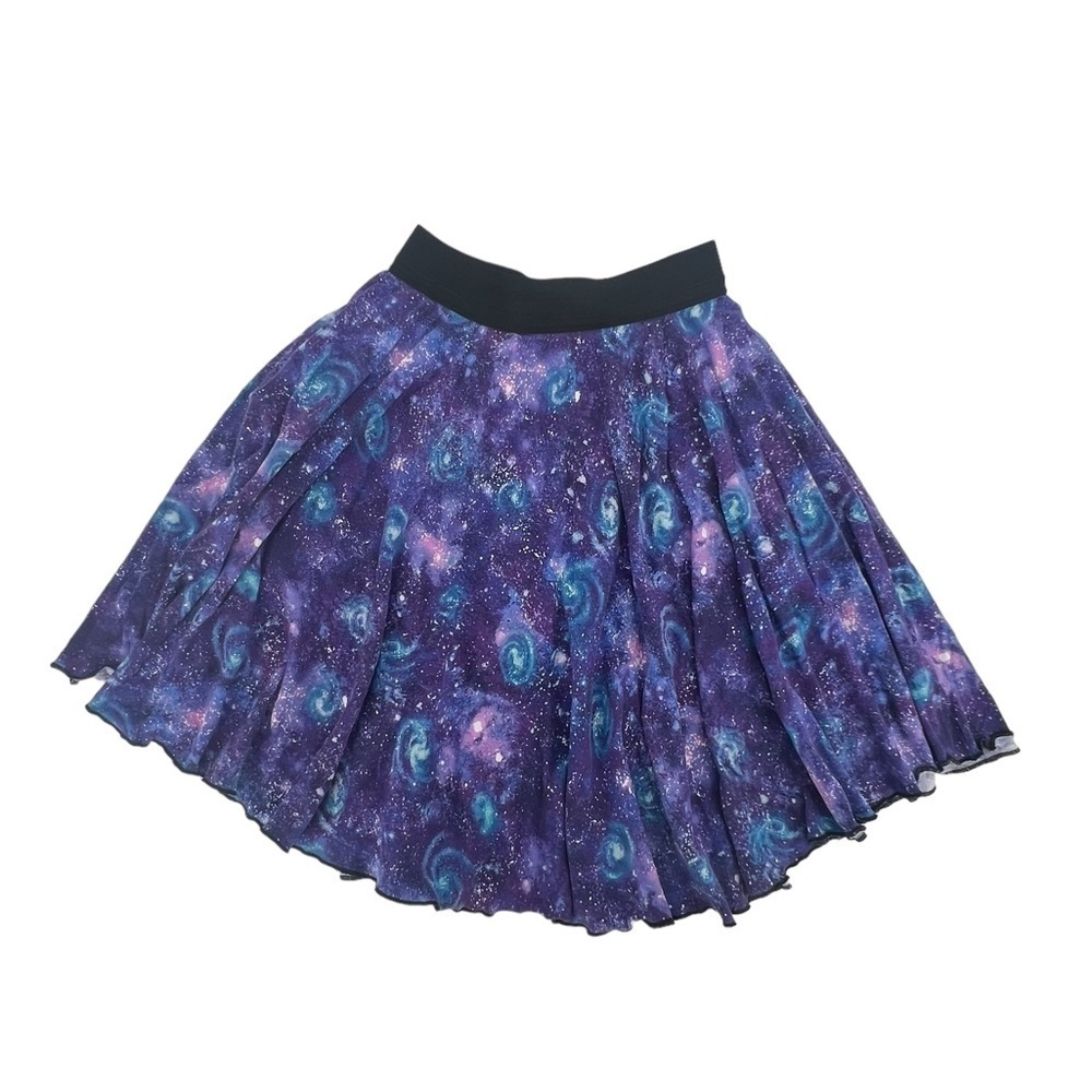 Blue Cosmic Pleated Swing Elastic Waist Pull On Skirt Size M/L Women’s